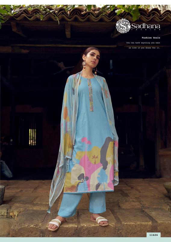 Sadhana Fashion Nasrin Catalog salwar kameez materials wholesale bangalore