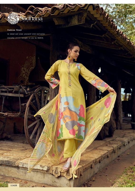 Sadhana Fashion Nasrin Catalog salwar kameez materials wholesale bangalore