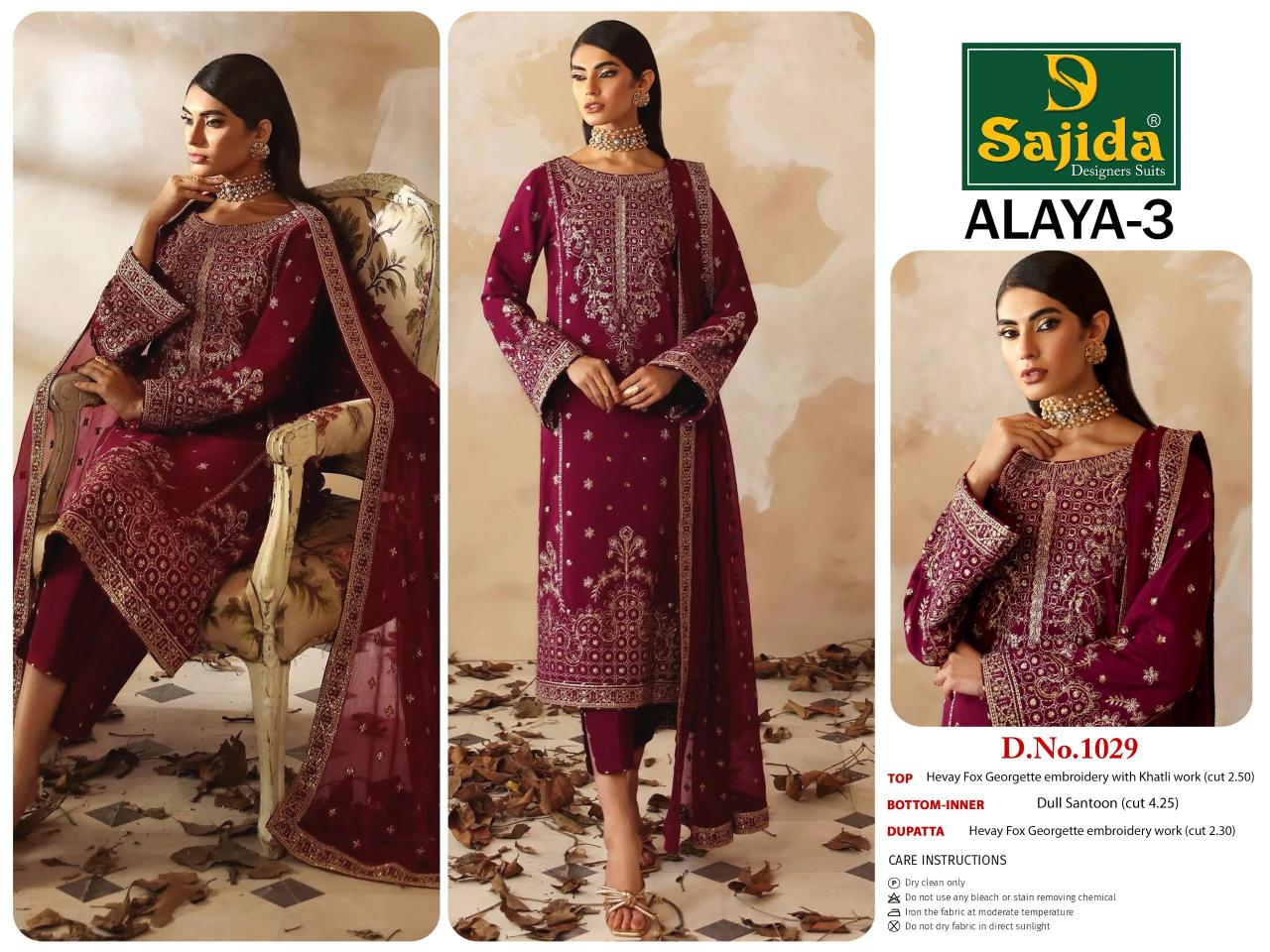 Sajida Alaya Vol 3 (1027 to 1029) Catalog pakistani suits dealers in india