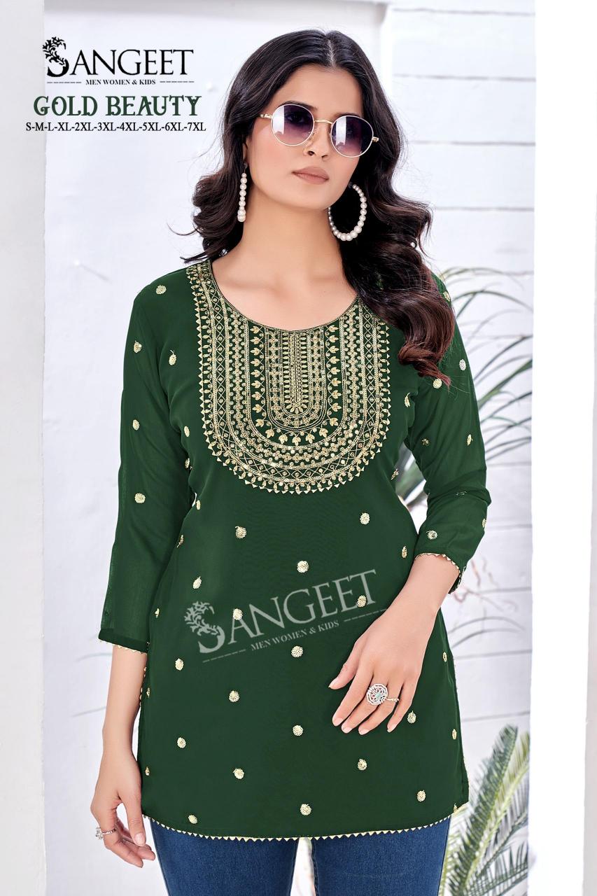 Sangeet Gold Beauty catalog buy short kurtis online india