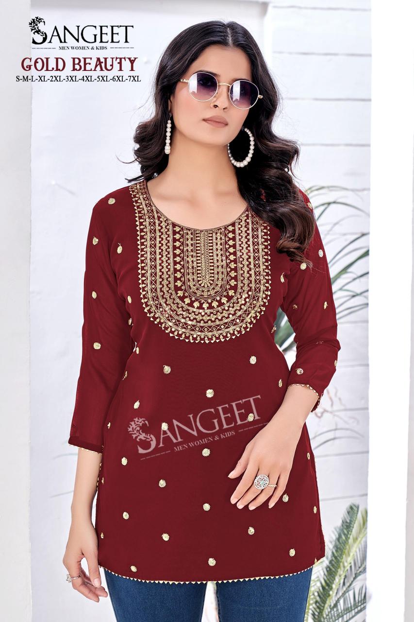 Sangeet Gold Beauty catalog buy short kurtis online india