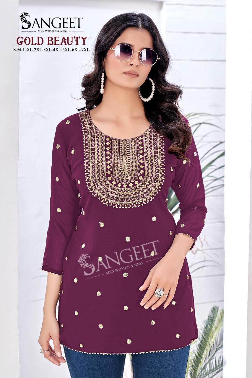 Sangeet Gold Beauty catalog buy short kurtis online india