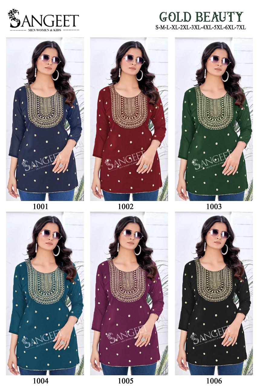 Sangeet Gold Beauty catalog buy short kurtis online india