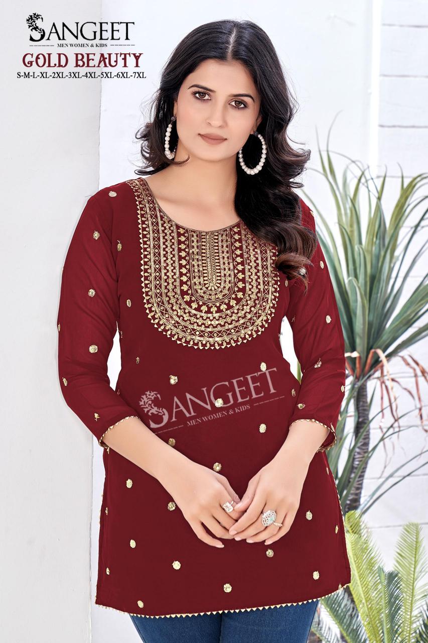 Sangeet Gold Beauty catalog buy short kurtis online india