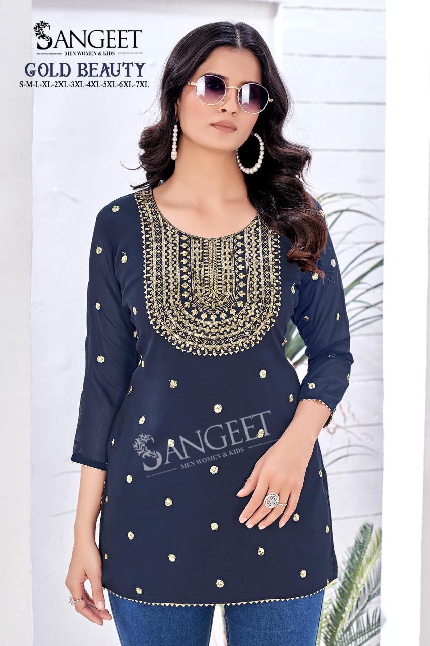 Sangeet Gold Beauty catalog buy short kurtis online india