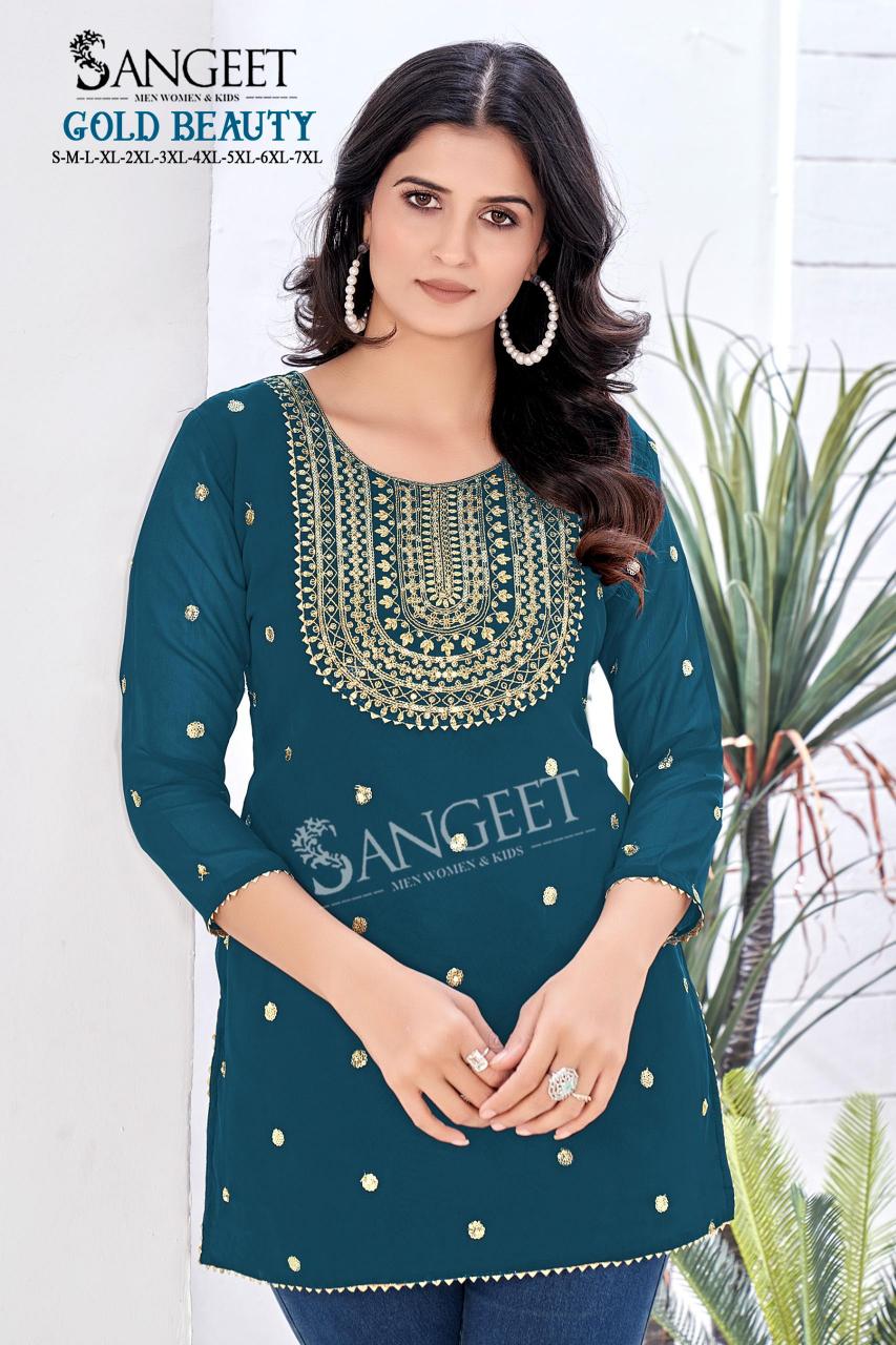 Sangeet Gold Beauty catalog buy short kurtis online india