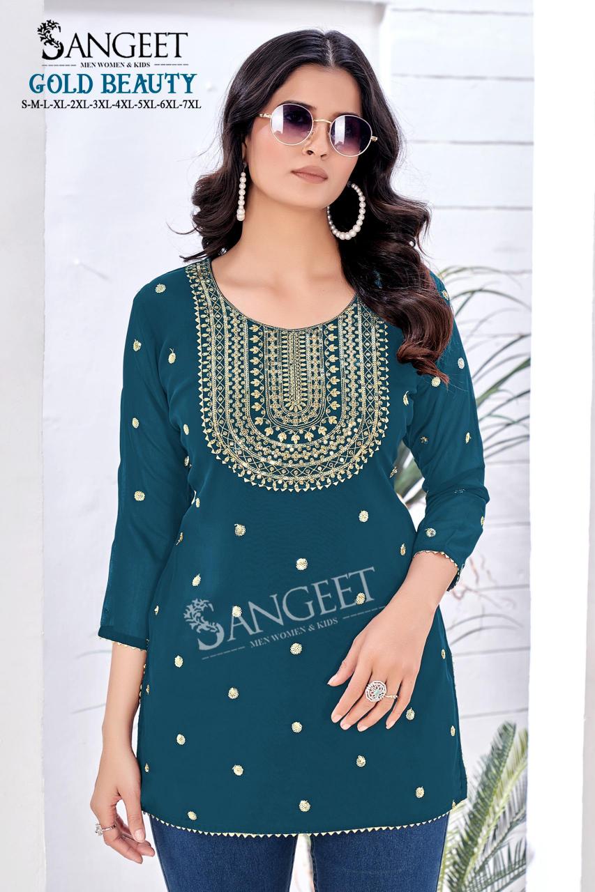 Sangeet Gold Beauty catalog buy short kurtis online india