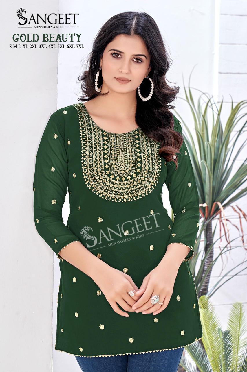 Sangeet Gold Beauty catalog buy short kurtis online india