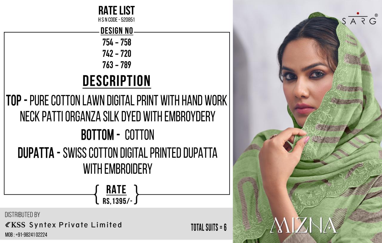 Sarg Mizna catalog wholesale suits online