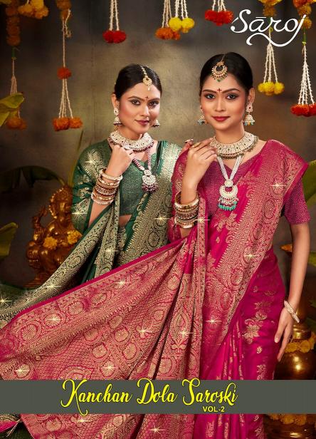 Saroj Kanchan Doal Swarovski vol.2 Soft Dola silk saree in surat with price wholesale