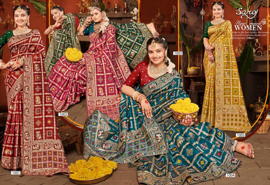 Saroj Prarambh silk swaroski vol.3 Soft silk saree in surat with price wholesale