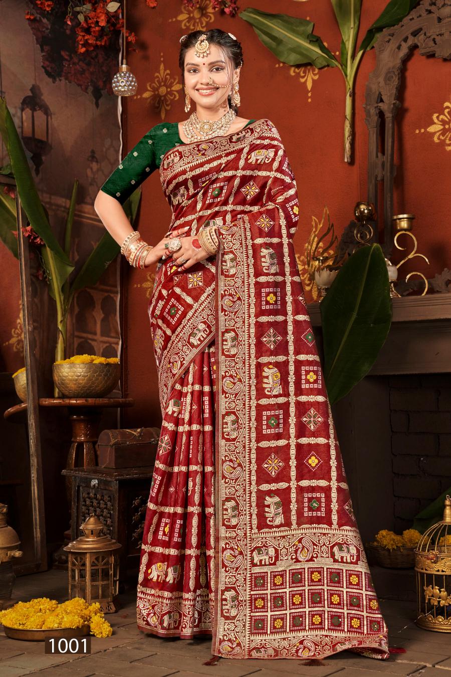 Saroj Prarambh silk swaroski vol.3 Soft silk saree in surat with price wholesale