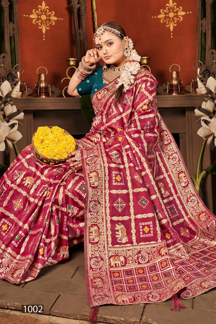 Saroj Prarambh silk swaroski vol.3 Soft silk saree in surat with price wholesale