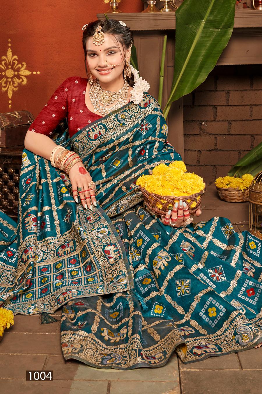 Saroj Prarambh silk swaroski vol.3 Soft silk saree in surat with price wholesale