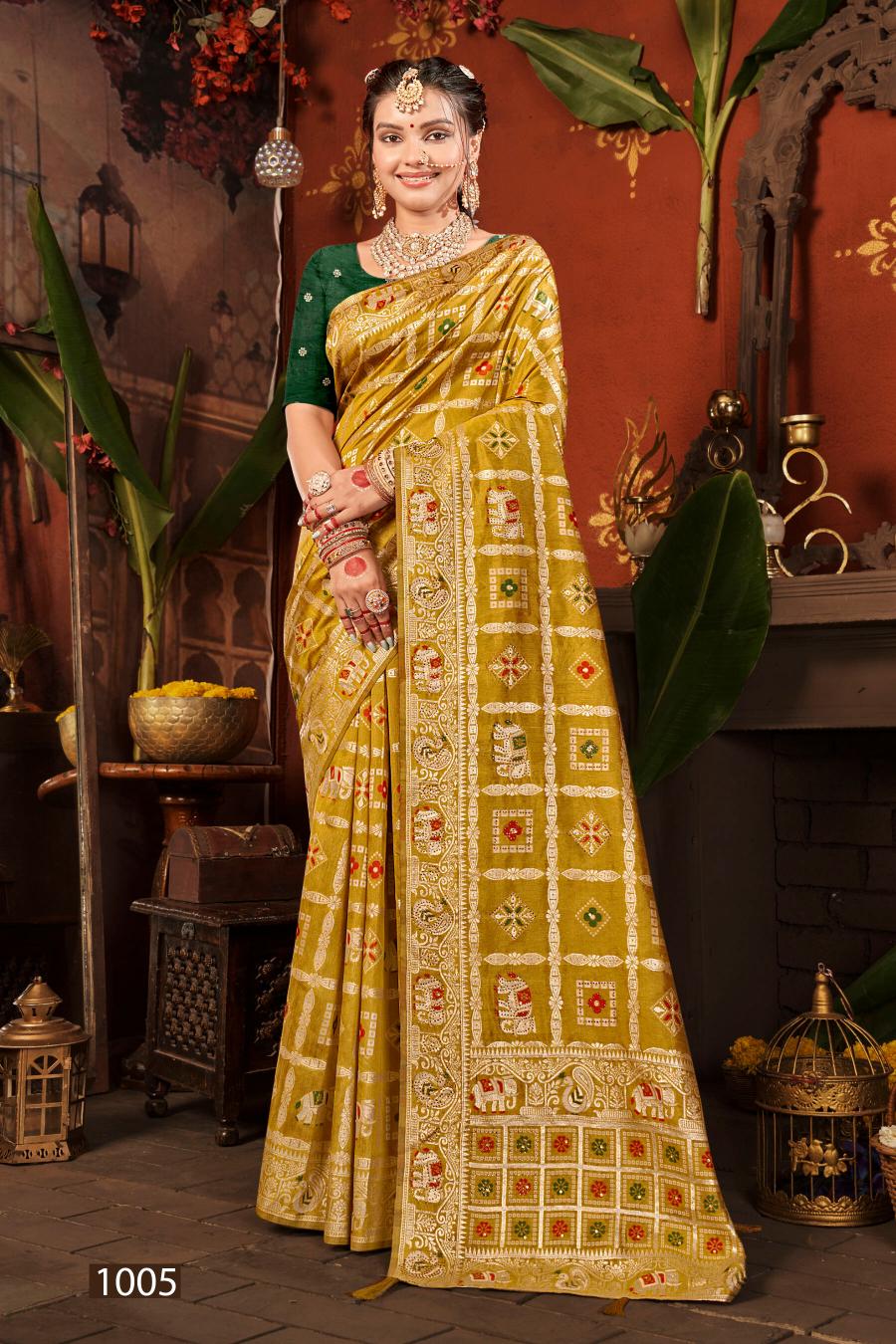 Saroj Prarambh silk swaroski vol.3 Soft silk saree in surat with price wholesale