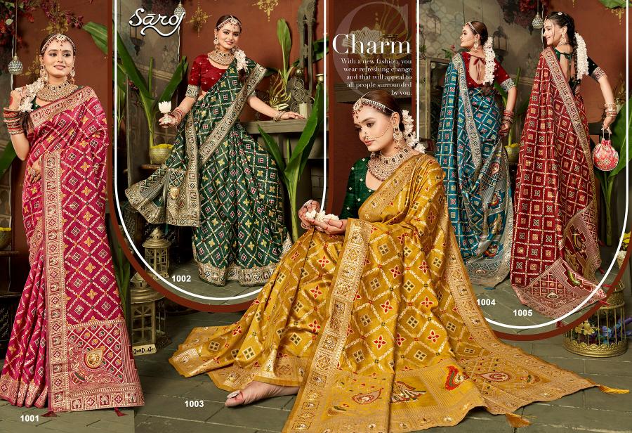 Saroj Prarambh silk swaroski vol.4 Soft silk saree in surat with price wholesale