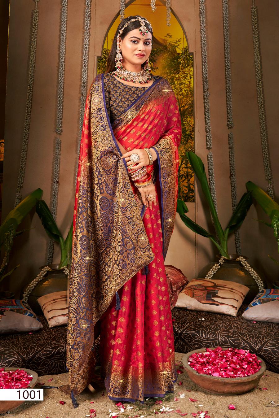 Saroj Vrindavan dola sarovski vol.1 Soft dola silk saree in surat with price wholesale