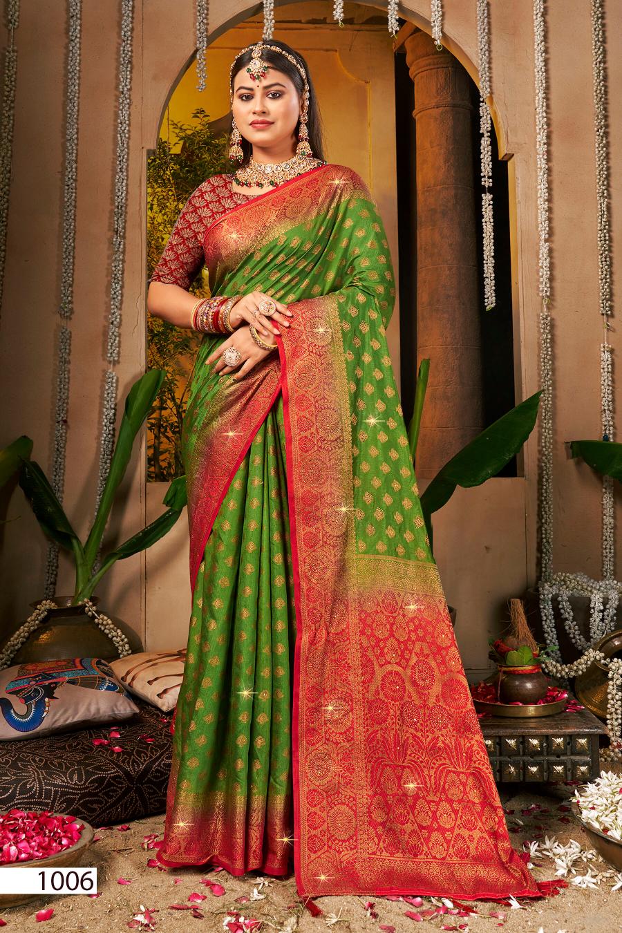 Saroj Vrindavan dola sarovski vol.1 Soft dola silk saree in surat with price wholesale
