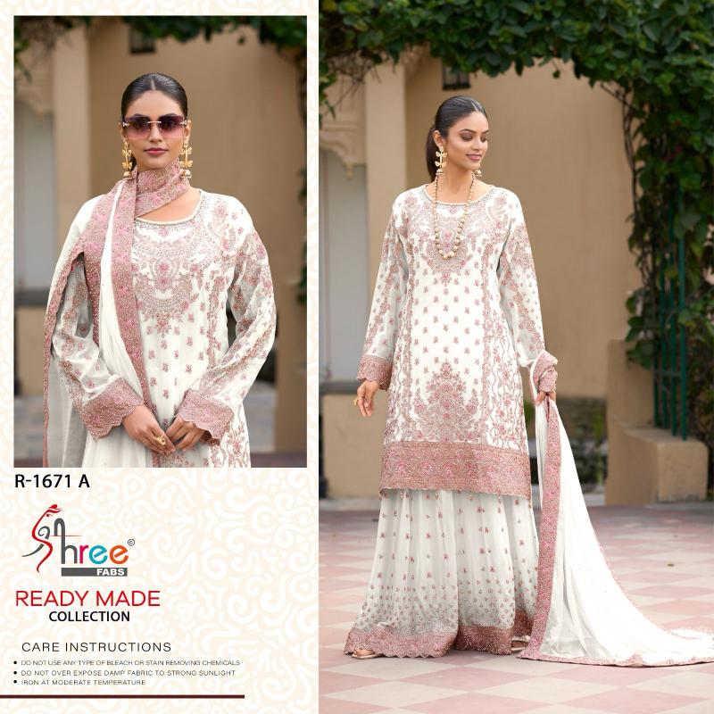 Shree Fabs 1671 catalog white punjabi suit pakistani