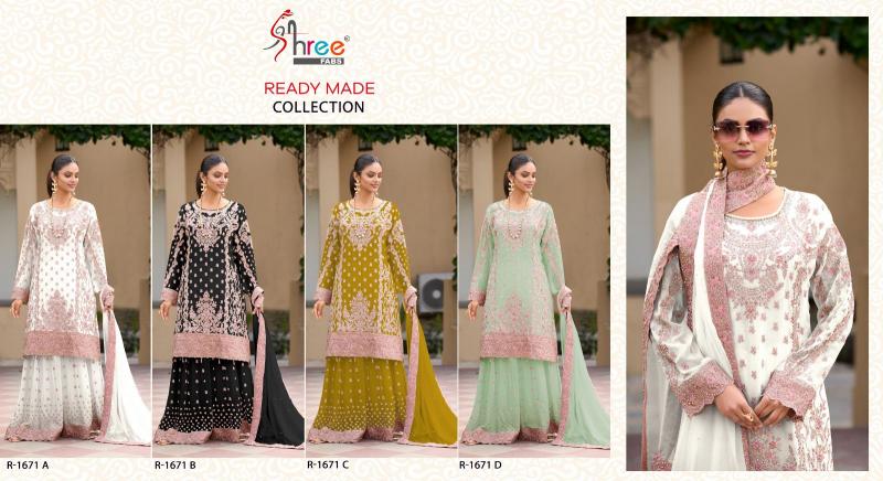 Shree Fabs 1671 catalog white punjabi suit pakistani