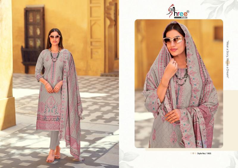 Shree Fabs Bin Saeed Lawn Collection Vol 19 catalog dealer of pakistani cotton suited on delhi