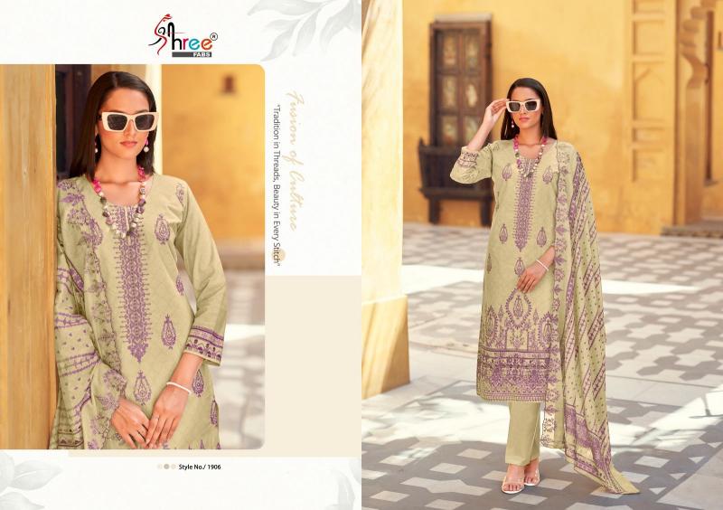 Shree Fabs Bin Saeed Lawn Collection Vol 19 catalog dealer of pakistani cotton suited on delhi