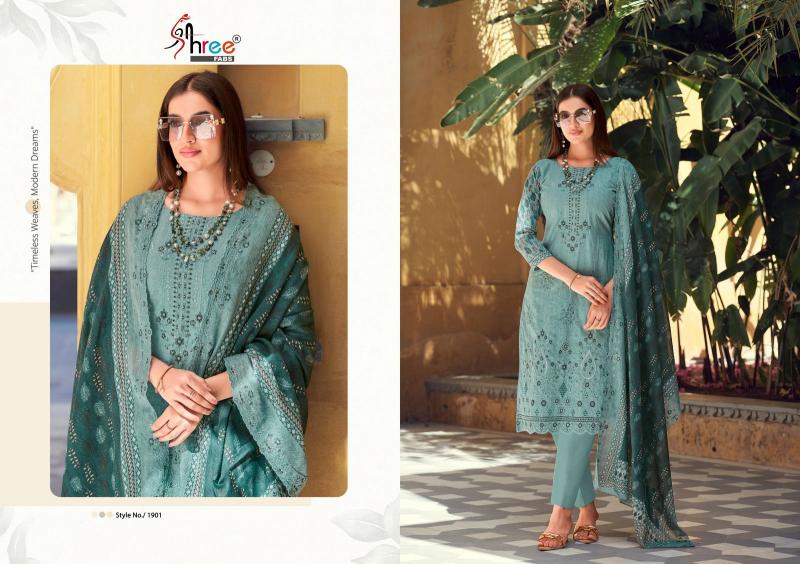 Shree Fabs Bin Saeed Lawn Collection Vol 19 catalog dealer of pakistani cotton suited on delhi