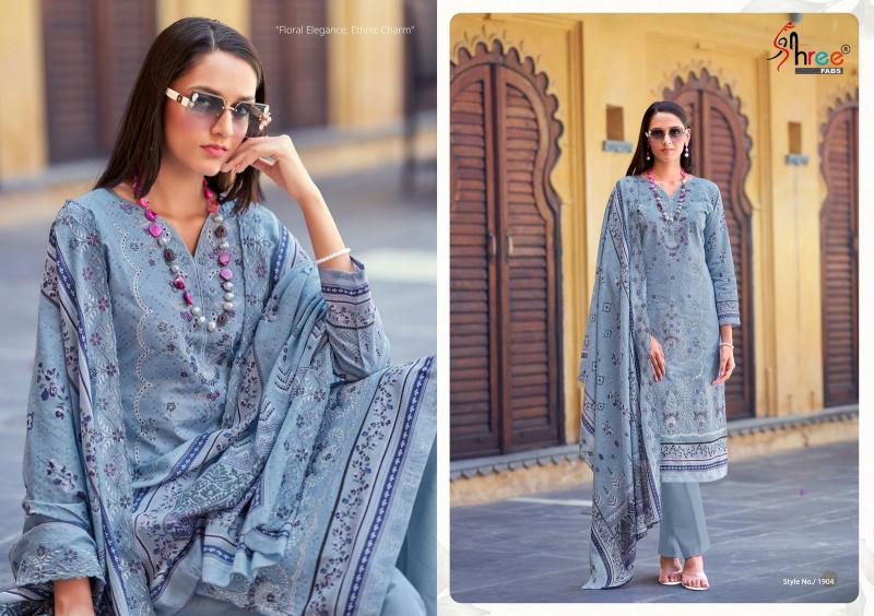 Shree Fabs Bin Saeed Lawn Collection Vol 19 catalog dealer of pakistani cotton suited on delhi