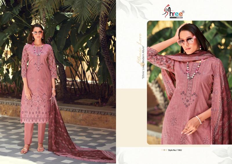 Shree Fabs Bin Saeed Lawn Collection Vol 19 catalog dealer of pakistani cotton suited on delhi