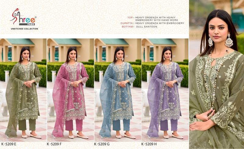 Shree Fabs K 5209 EFGH catalog traditional pakistani salwar suits