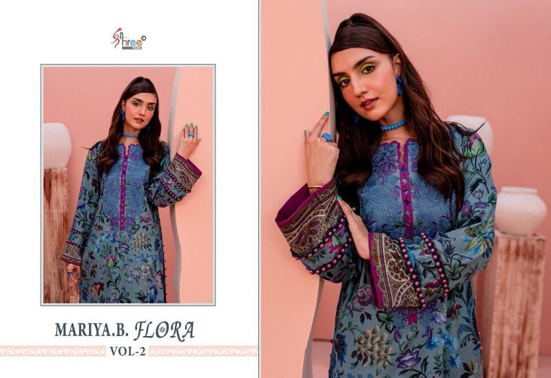 Shree Fabs Maria B Flora Vol 2 Catalog Cotton Dupatta dealers pakistani suits mumbai 
