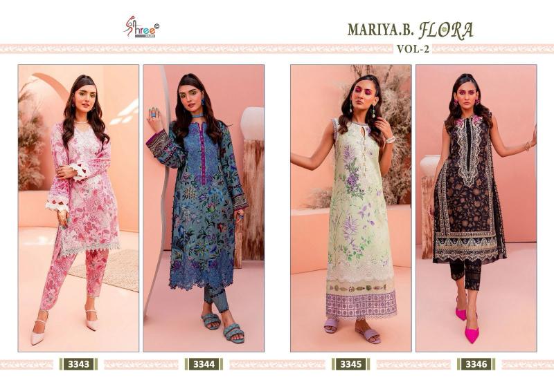 Shree Fabs Maria B Flora Vol 2 Catalog Cotton Dupatta dealers pakistani suits mumbai 