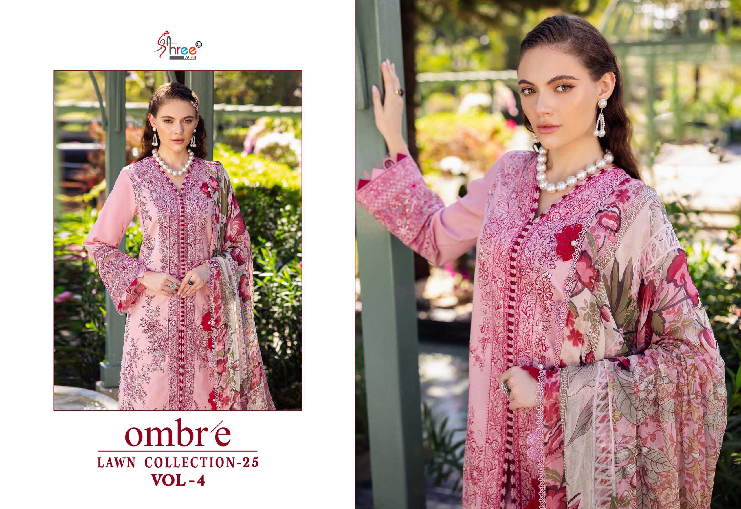 Shree Fabs Ombre Lawn Collection 25 Vol 4 Catalog Chiffon Dupatta buy original pakistani suit cash on delivery