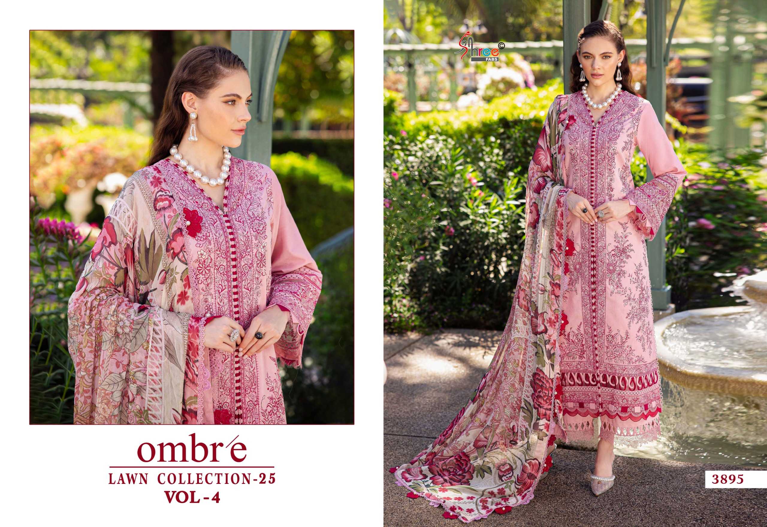 Shree Fabs Ombre Lawn Collection 25 Vol 4 Catalog Chiffon Dupatta buy original pakistani suit cash on delivery