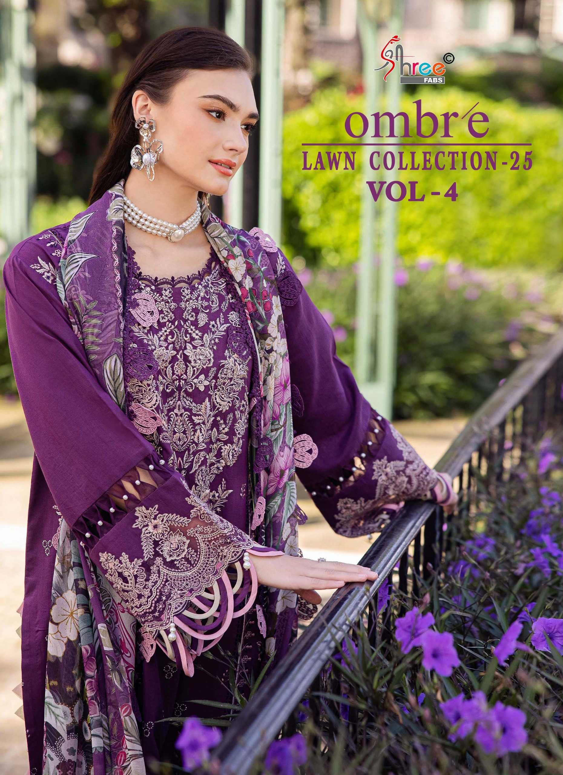 Shree Fabs Ombre Lawn Collection 25 Vol 4 Catalog Chiffon Dupatta buy original pakistani suit cash on delivery