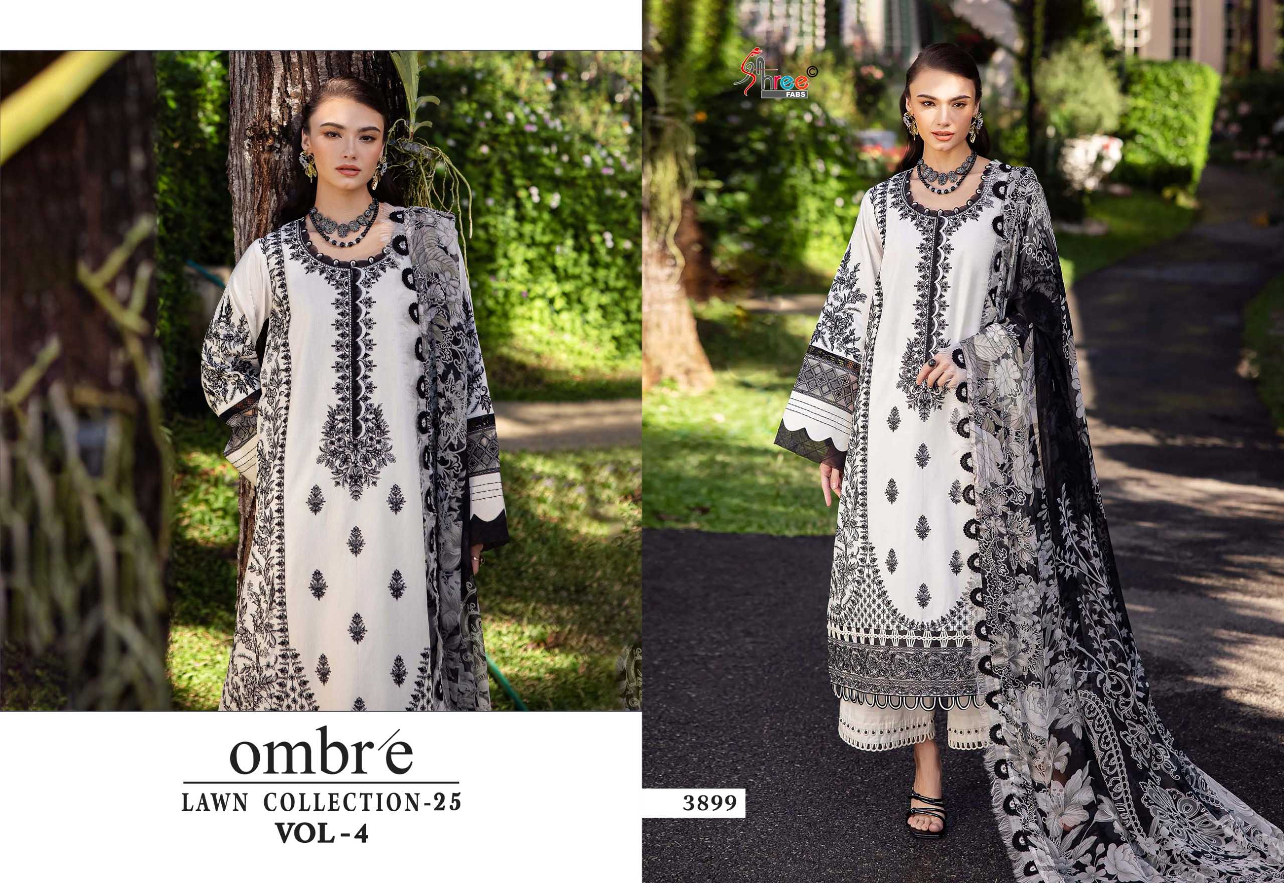 Shree Fabs Ombre Lawn Collection 25 Vol 4 Catalog Chiffon Dupatta buy original pakistani suit cash on delivery