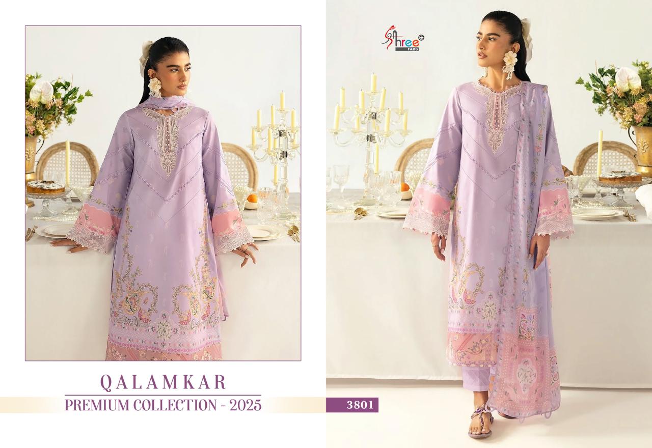 Shree Fabs Qalamkar Premiun Collection 2025 catalog Chiffon Dupatta wholesale pakistani suits online