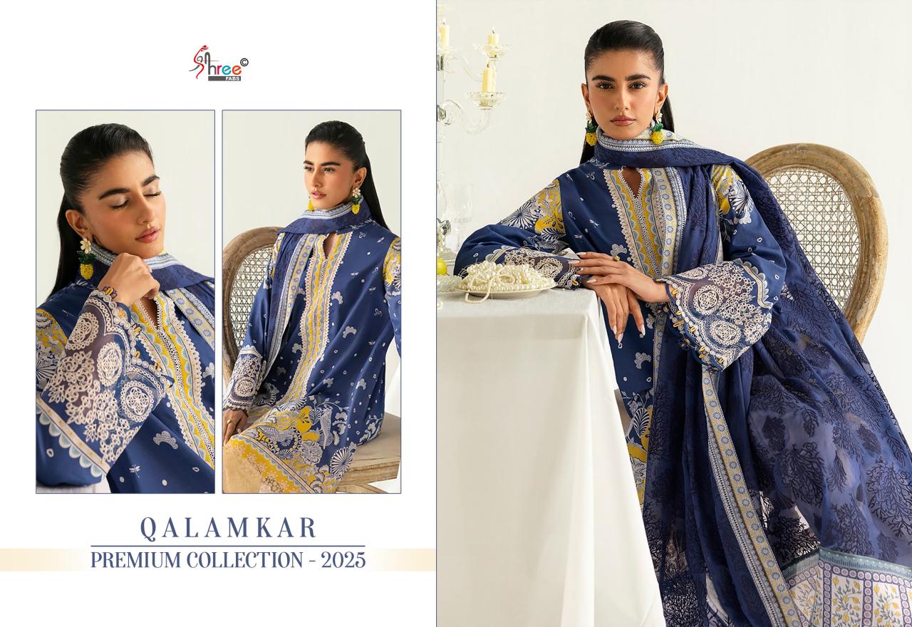 Shree Fabs Qalamkar Premiun Collection 2025 catalog Cotton Dupatta beautiful pakistani suits