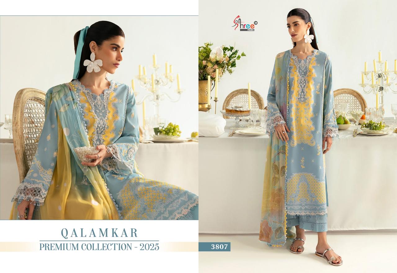 Shree Fabs Qalamkar Premiun Collection 2025 catalog Cotton Dupatta beautiful pakistani suits