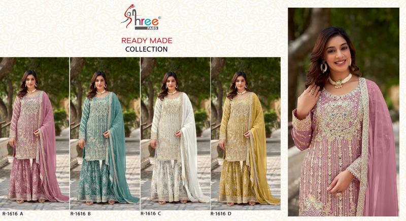 Shree Fabs R 1616 catalog Ragga Chiffon Ready Made textile infomedia pakistani suits surat
