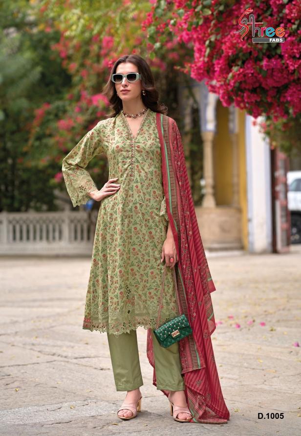 Shree Fabs Sada Bahar catalog Chiffon Dupatta pakistani replica suits wholesale surat