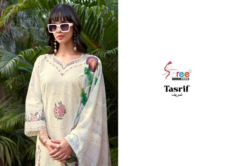 Shree Fabs Tasrif luxe catalog Cotton Dupatta lakhnavi suit with pakistani salwar