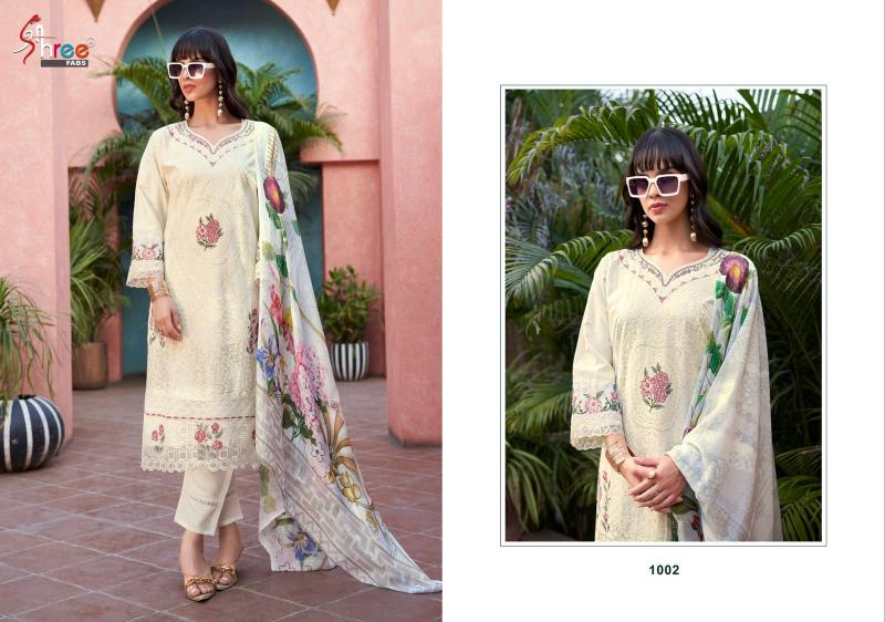 Shree Fabs Tasrif luxe catalog Cotton Dupatta lakhnavi suit with pakistani salwar