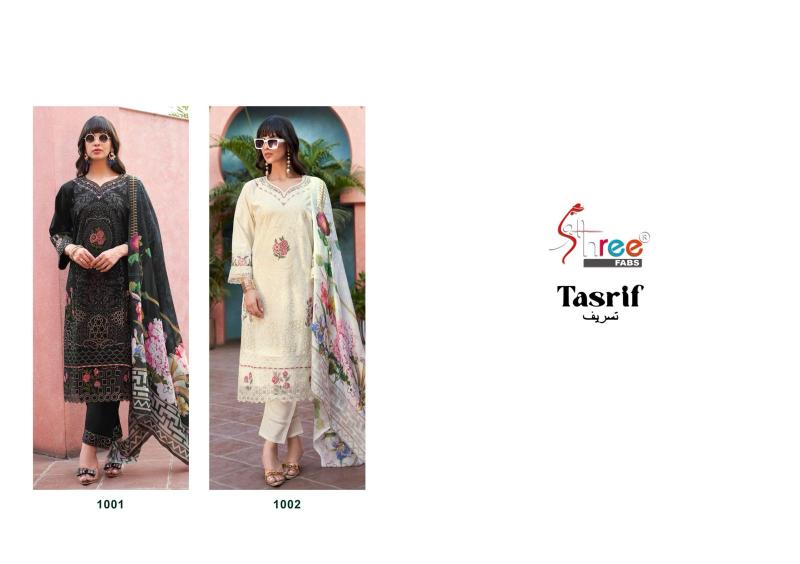 Shree Fabs Tasrif luxe catalog Cotton Dupatta lakhnavi suit with pakistani salwar