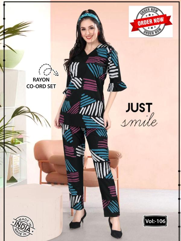 Summer Special CO ORD SET VOL.DN 106 R Catalog rayon nighty material online shopping
