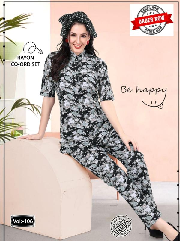 Summer Special CO ORD SET VOL.DN 106 R Catalog rayon nighty material online shopping