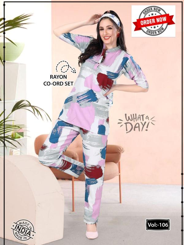 Summer Special CO ORD SET VOL.DN 106 R Catalog rayon nighty material online shopping