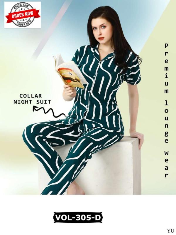 Summer Special COLLAR VOL.DN 305 D night wear wholesale in surat