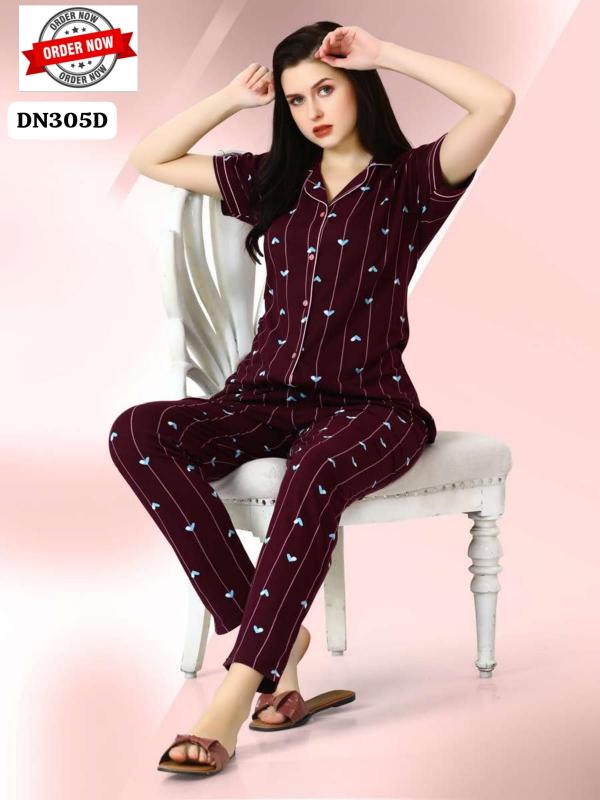 Summer Special COLLAR VOL.DN 305 D night wear wholesale in surat