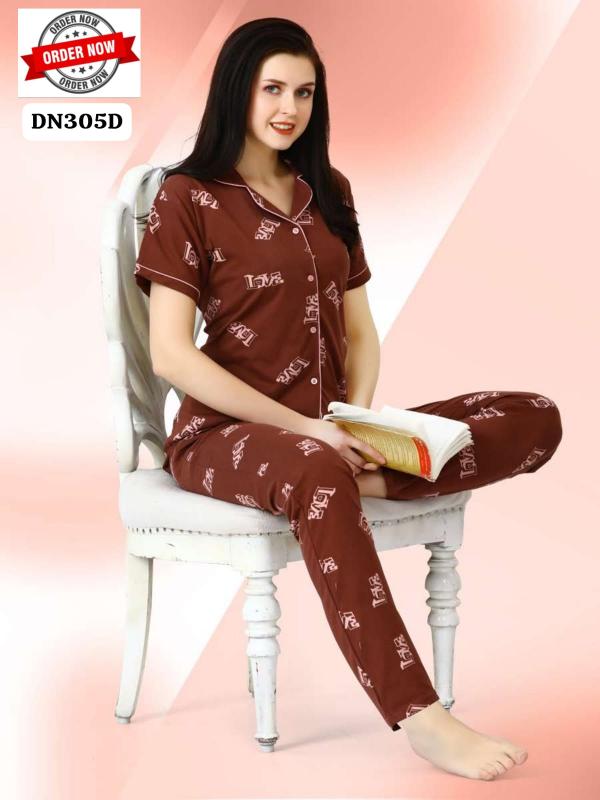 Summer Special COLLAR VOL.DN 305 D night wear wholesale in surat